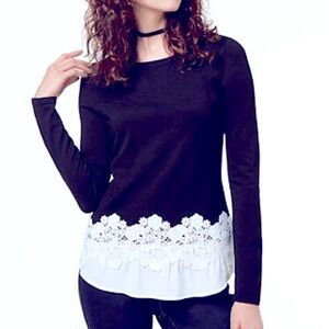 Apt. 9 Navy Blue crochet pullover sweater/blouse Size: XL